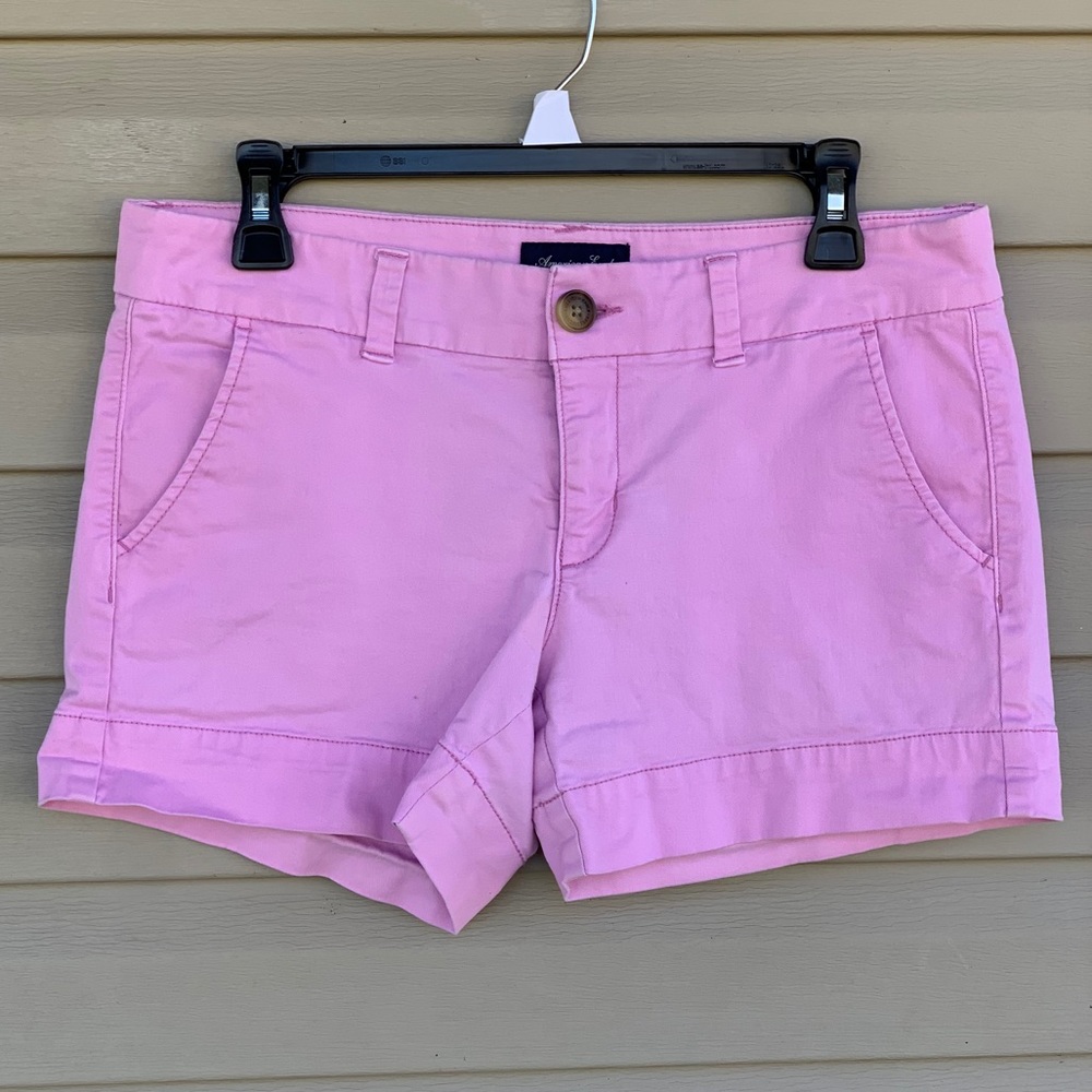 American Eagle Womens Chino Shorts Stretch Pastel Pink Size 8